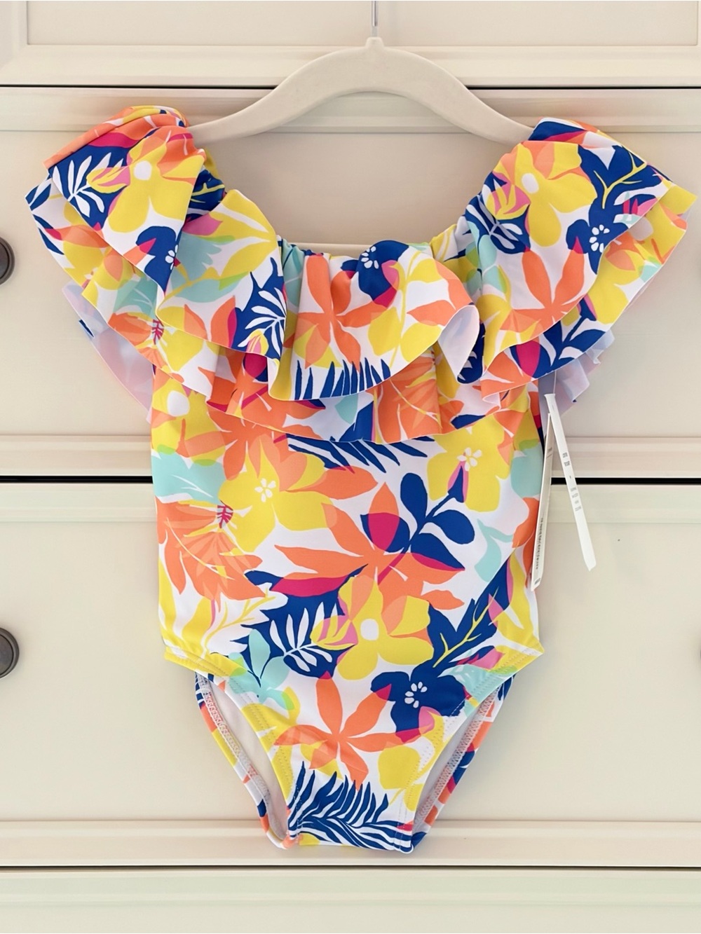 NWT Janie and Jack Baby Girl Tropical Flowers Swimsuit 12-18 Months